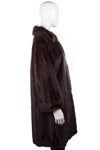 Lovely full length vintage M.Michaels ranch mink coat. Deep mahogany brown, very shiny - Ava & Iva