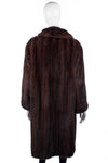 Lovely full length vintage M.Michaels ranch mink coat. Deep mahogany brown, very shiny - Ava & Iva