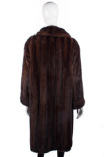 Lovely full length vintage M.Michaels ranch mink coat. Deep mahogany brown, very shiny - Ava & Iva