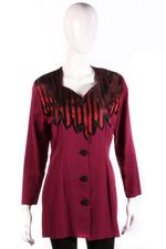 Anna Marie pink jacket with red and black stripes front