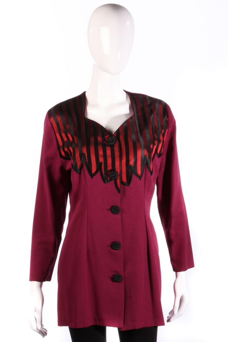 Anna Marie pink jacket with red and black stripes front