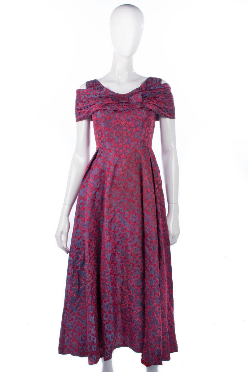 Margot Bywaters London W.1 1950's vintage Damask Dress Est Size 8 - Ava & Iva