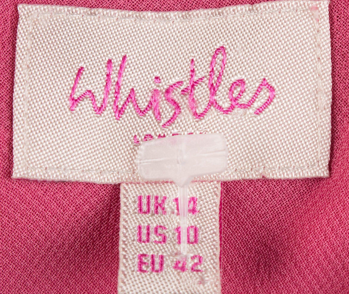Whistles Silk Embroidered Dress Pink 100% Silk. UK Size 14 - Ava & Iva