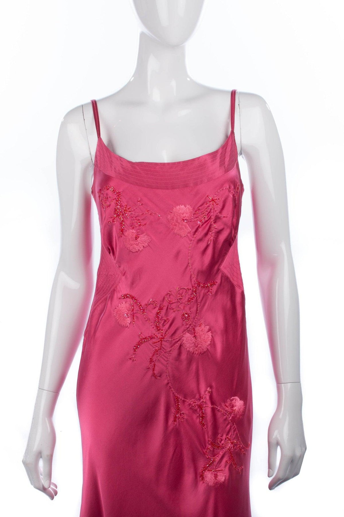 Whistles Silk Embroidered Dress Pink 100% Silk. UK Size 14 - Ava & Iva