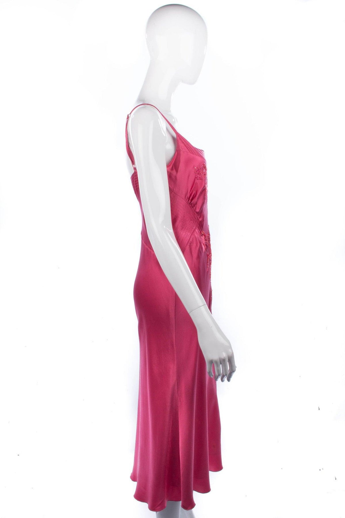 Whistles Silk Embroidered Dress Pink 100% Silk. UK Size 14 - Ava & Iva