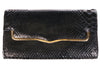 Black snakeskin clutch bag 
