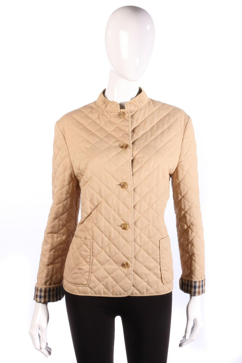 Aquascutum Quilted Jacket Round Neck Beige Size M - Ava & Iva