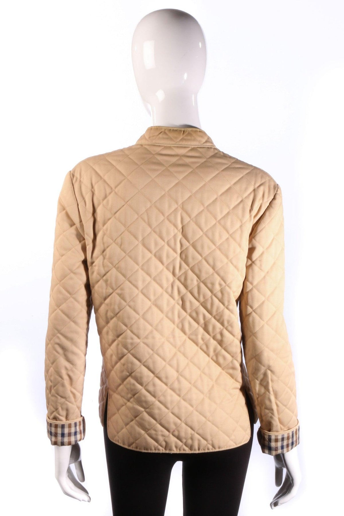 Aquascutum Quilted Jacket Round Neck Beige Size M - Ava & Iva