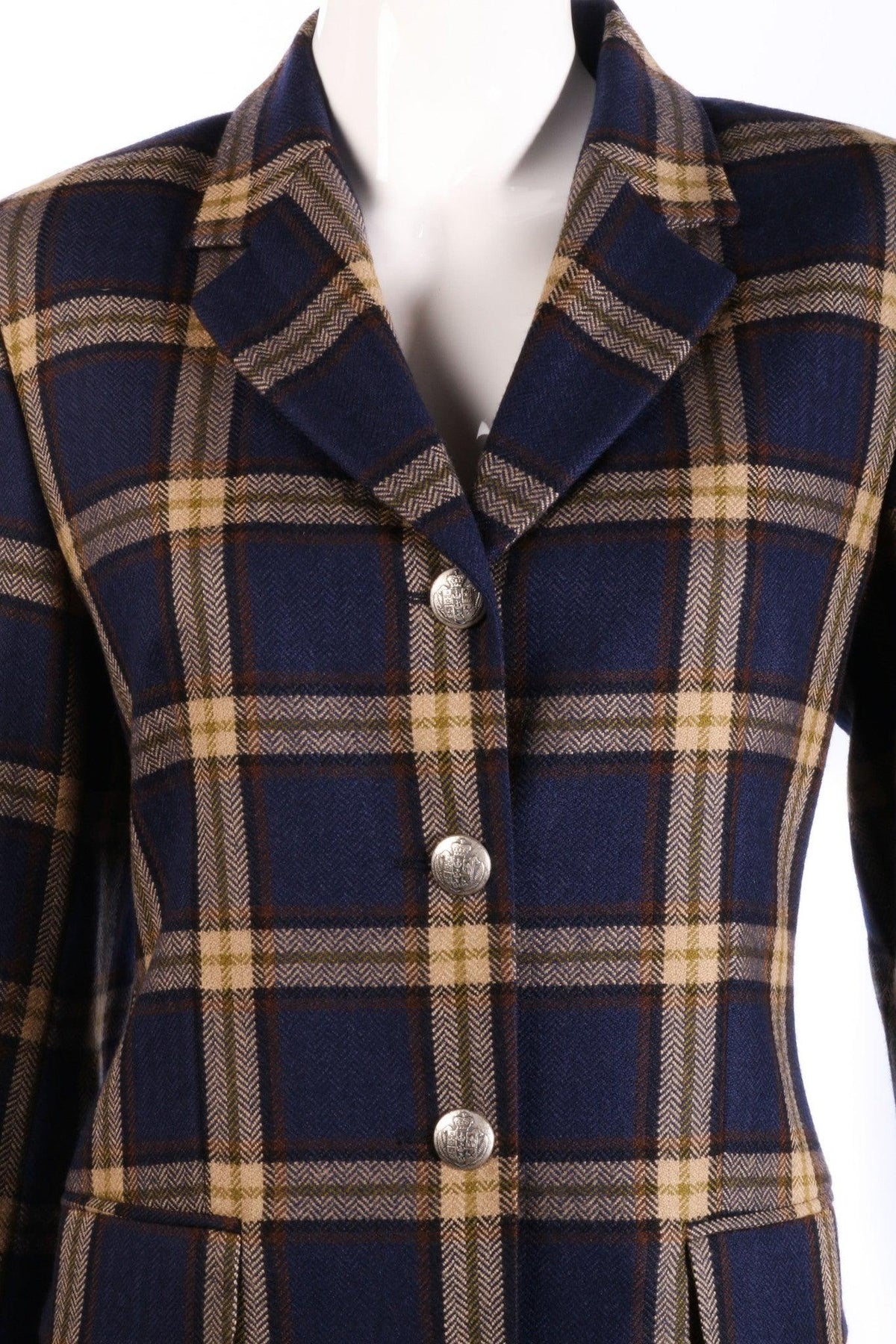 Artigiano blue and yellow checked jacket detail