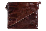 Bally brown croc leather handbag 