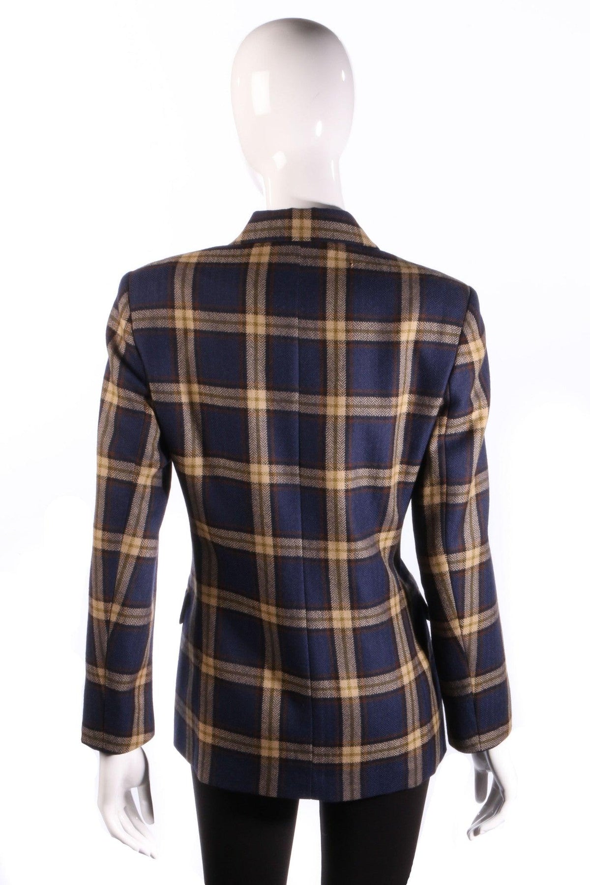 Artigiano Jacket Wool Blue and Cream Check UK Size 10 - Ava & Iva