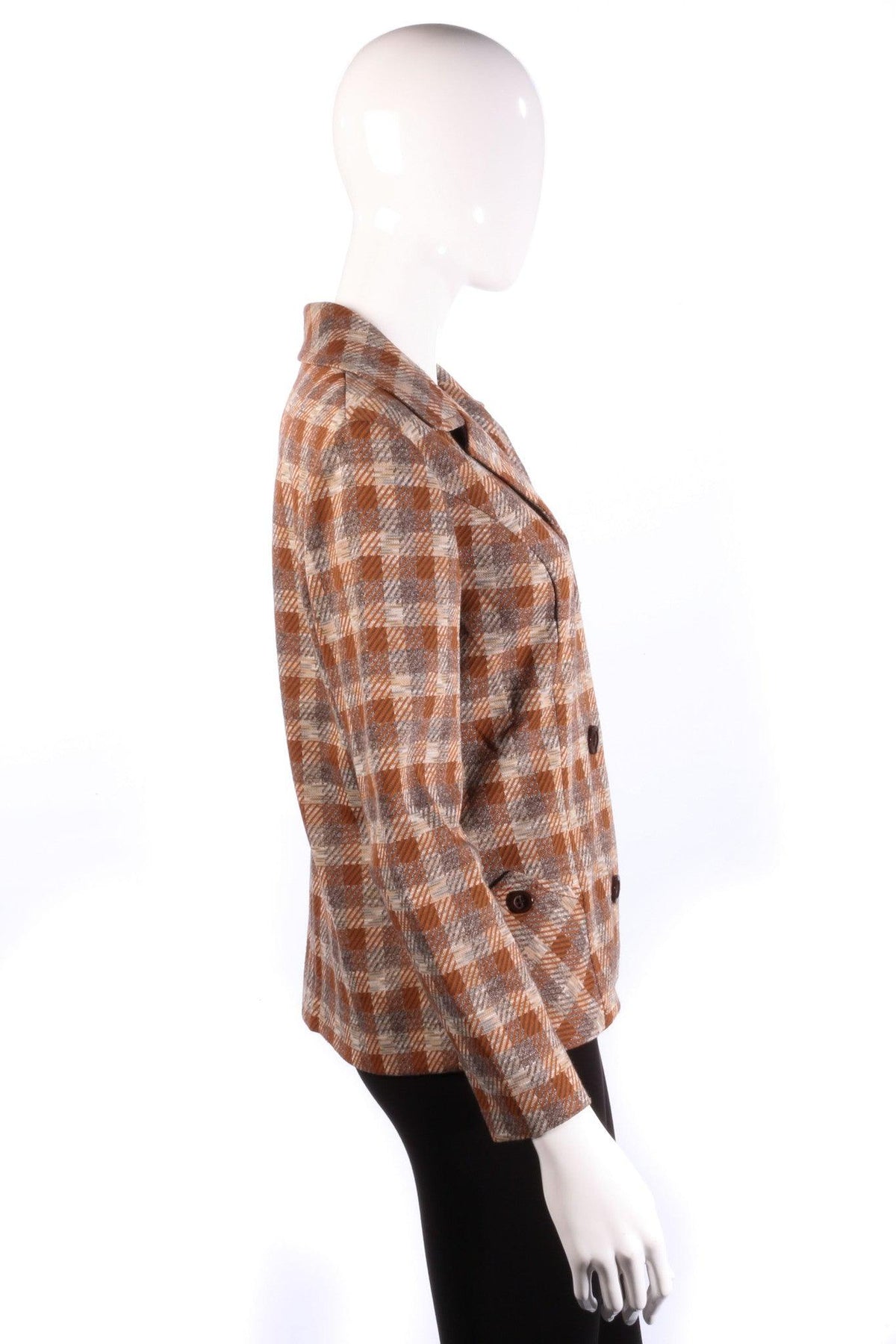 Dumarsel Vintage Jacket Rust and Brown Check UK Size 14 - Ava & Iva