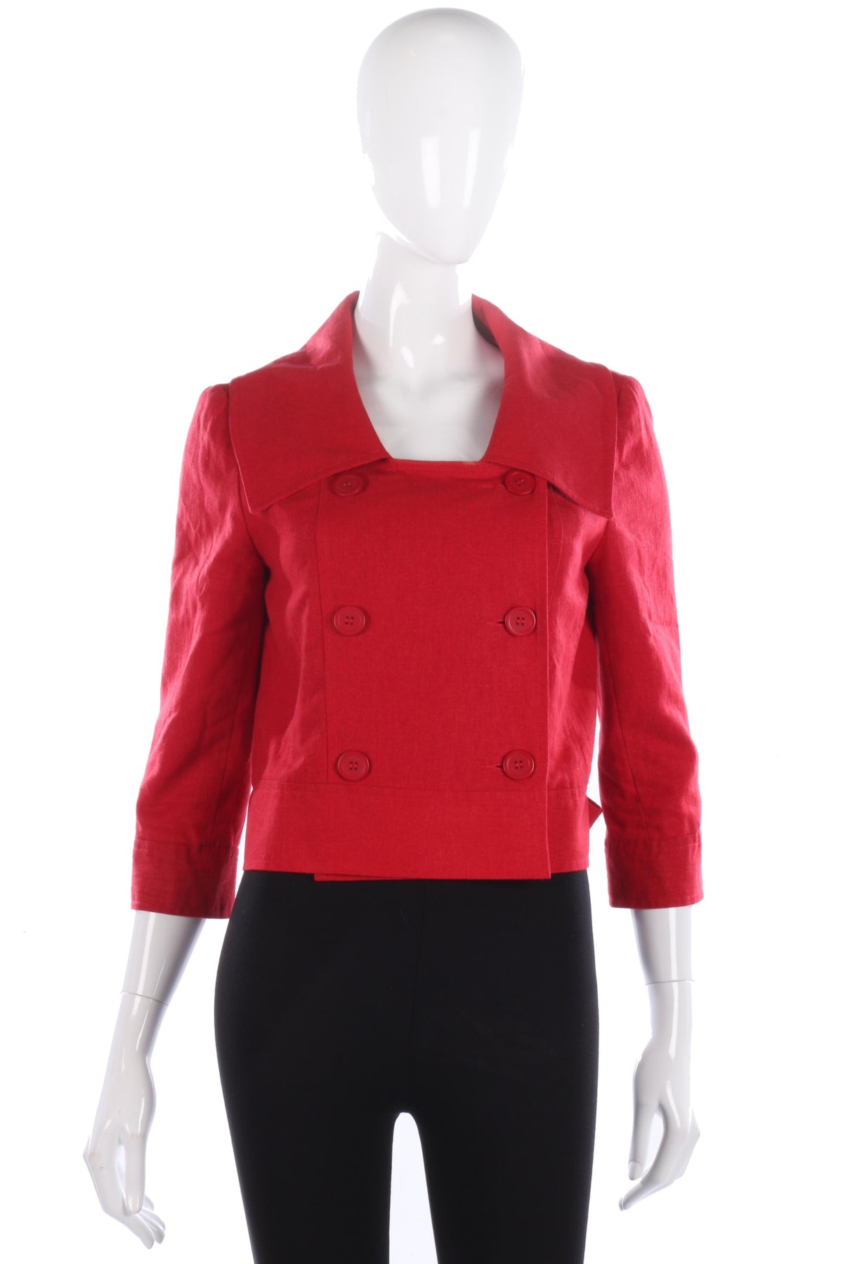 Tuchuzy Linen Mix Jacket Red Size 12 - Ava & Iva