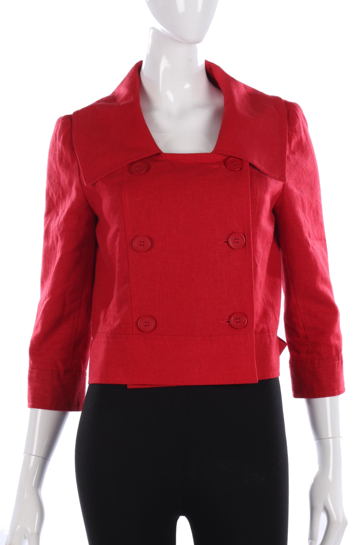 Tuchuzy Linen Mix Jacket Red Size 12 - Ava & Iva