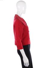 Tuchuzy Linen Mix Jacket Red Size 12 - Ava & Iva