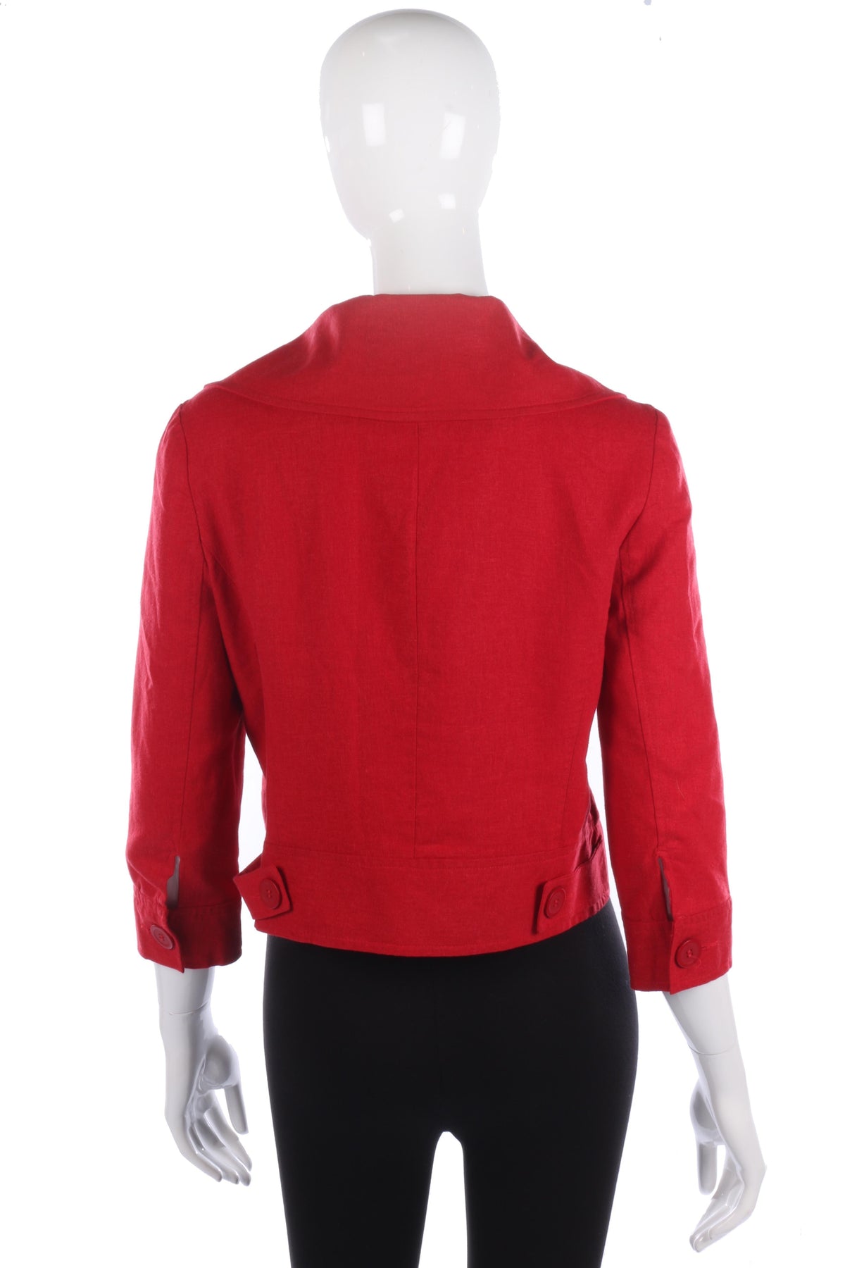 Tuchuzy Linen Mix Jacket Red Size 12 - Ava & Iva