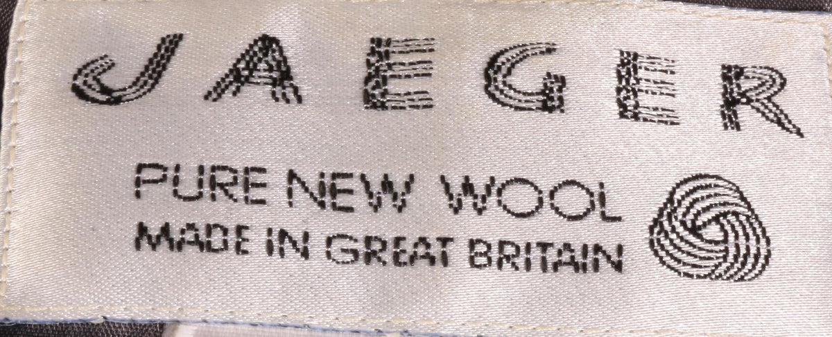 Grey Jaeger checked jacket label