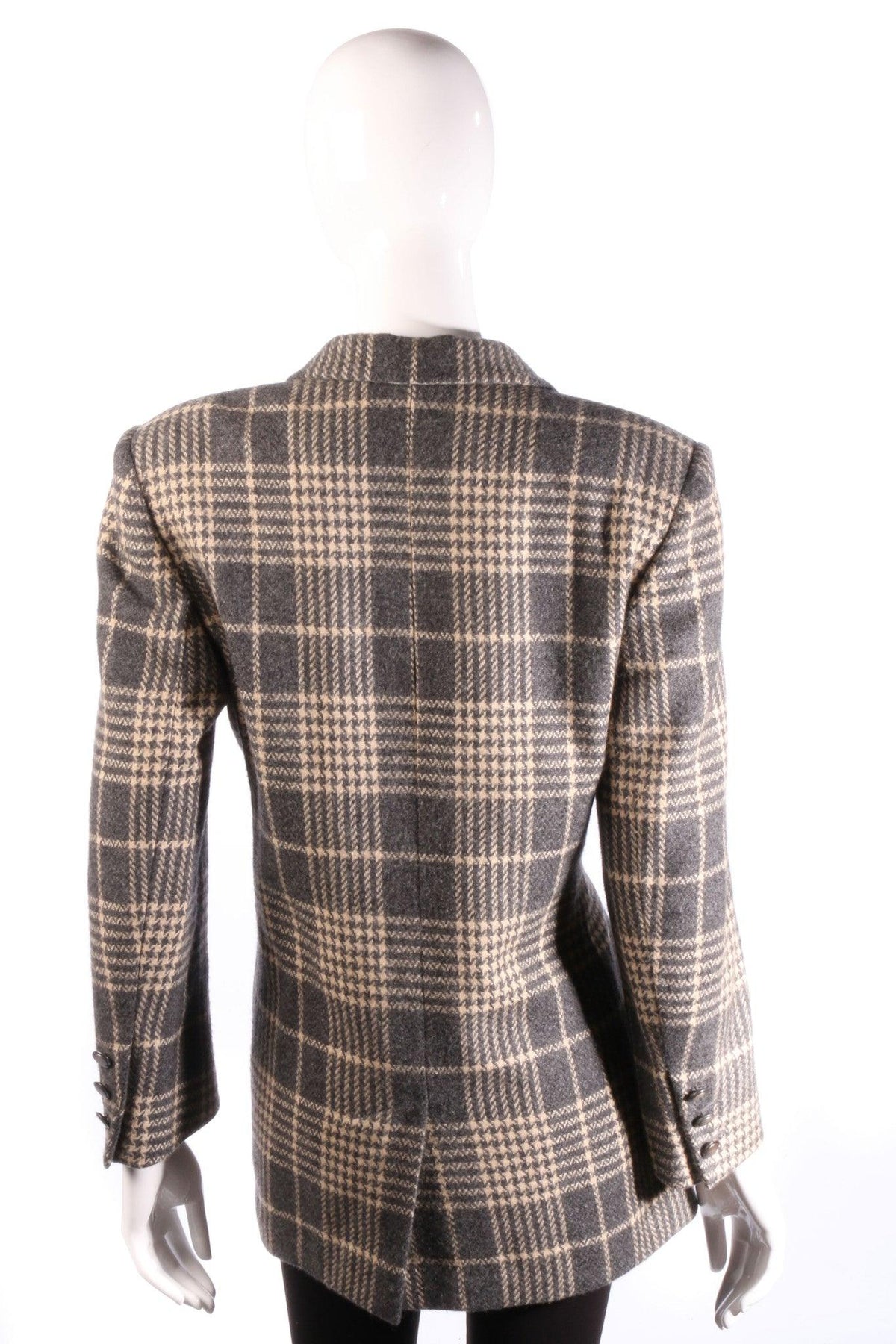 Grey Jaeger checked jacket back
