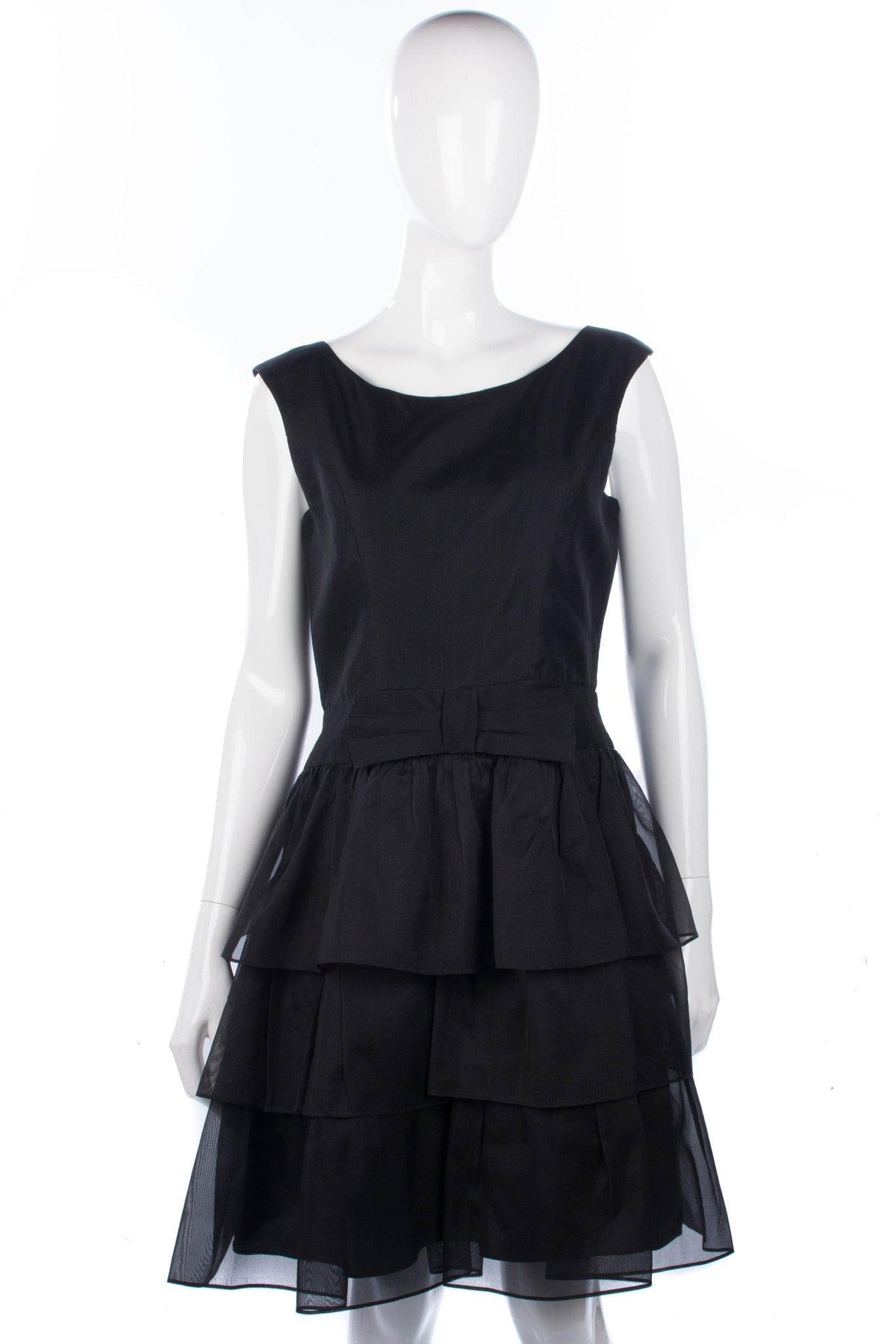 Lucy in Disguise London Black Dress 100% Silk UK Size 10 - Ava & Iva