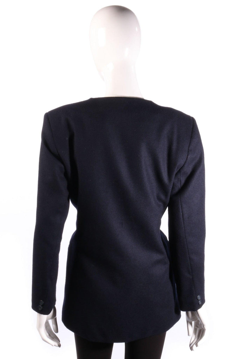 Cotswold Woollen Weavers Jacket Wool and Cashmere Dark Blue Size 10 - Ava & Iva