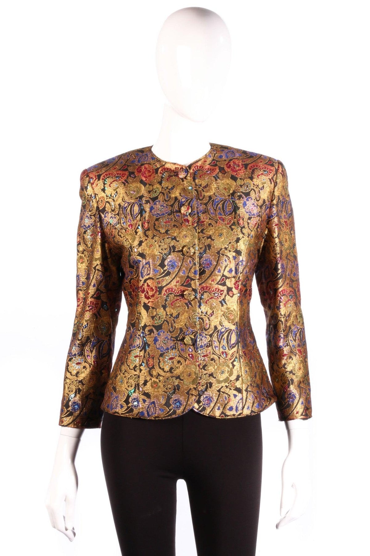 Ports Trademark Designs Metallic Floral Jacket Uk Size 8 - Ava & Iva