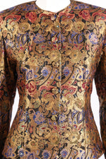 Ports trademark metallic floral jacket detail