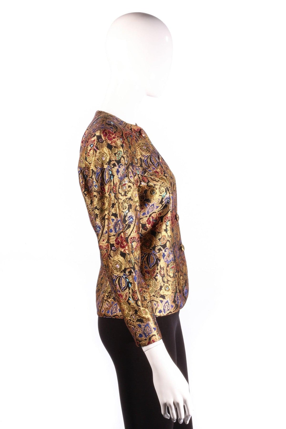 Ports trademark metallic floral jacket side