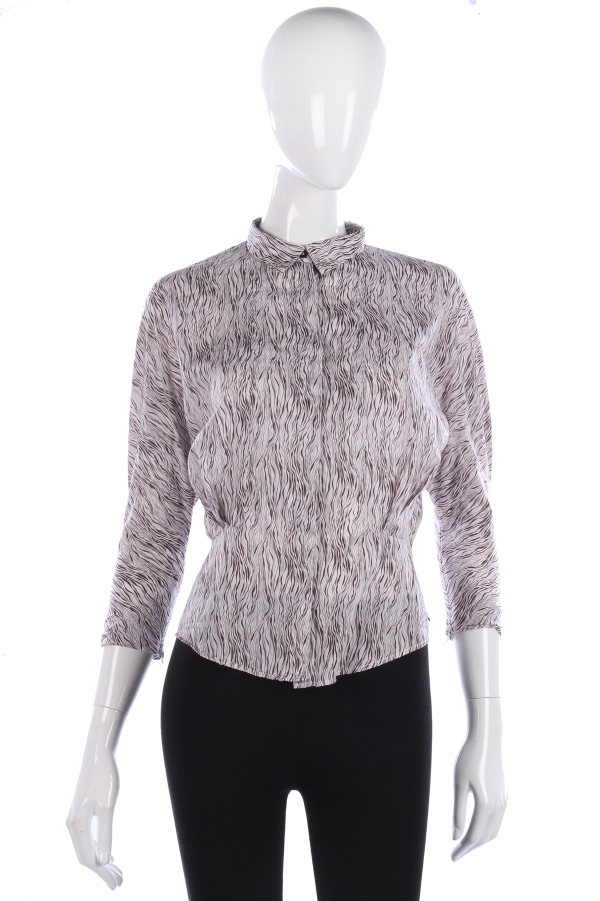 Paul Smith Black Label Blouse Brown Stripes Size 42 (UK10) - Ava & Iva