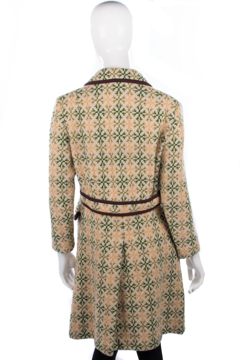 Vintage Woven Wool Reseta of Wales Coat in cream, lemon and green UK Size14 - Ava & Iva