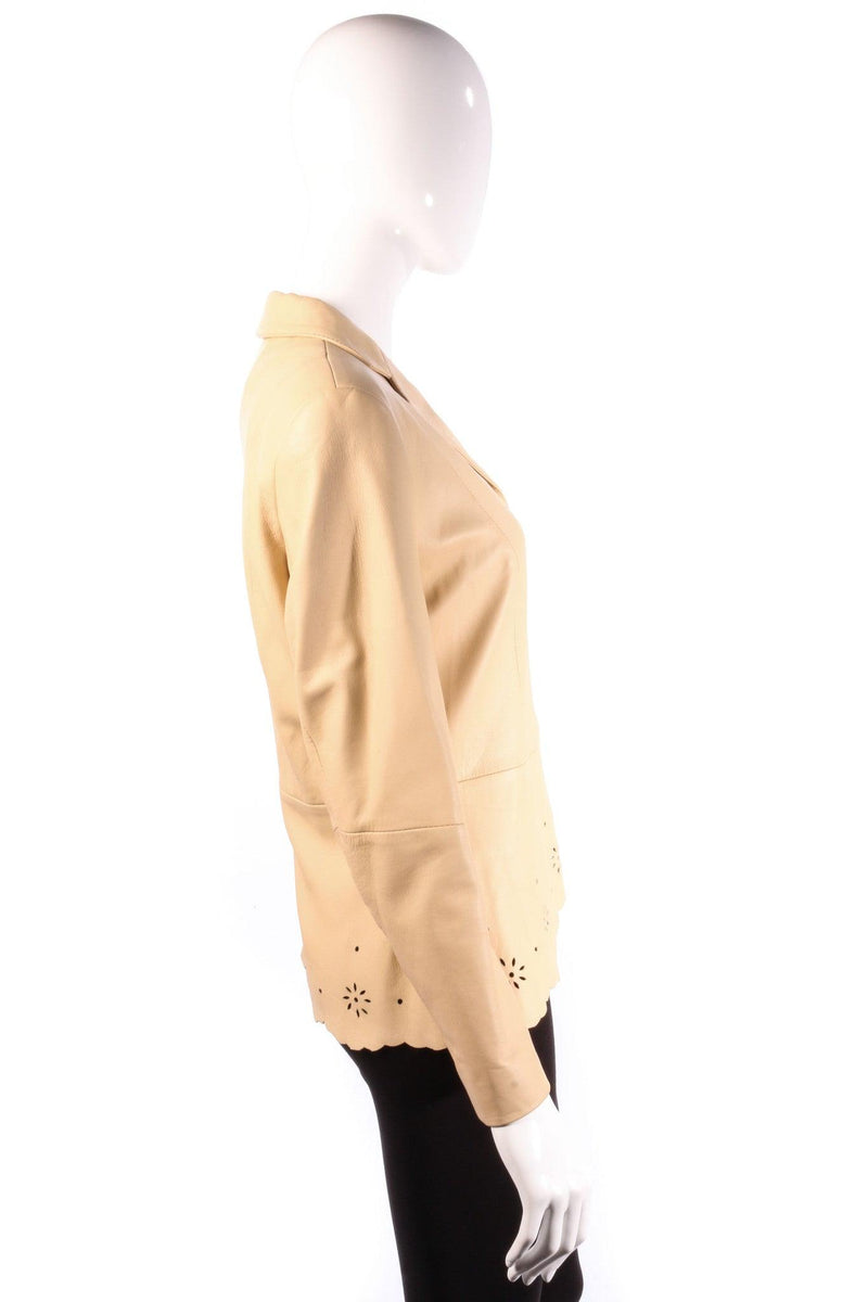 Prestige beige leather jacket with cutout detail side