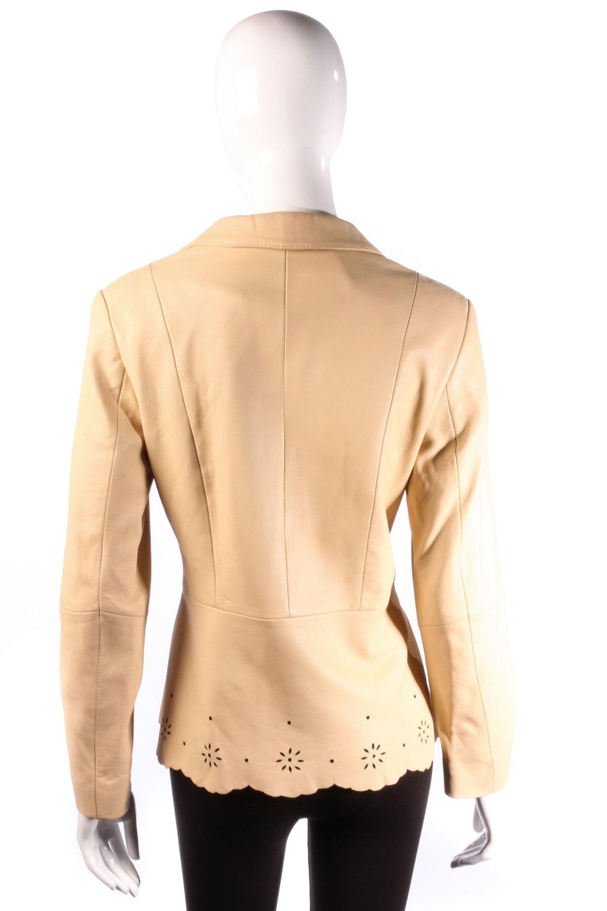 Prestige beige leather jacket with cutout detail back