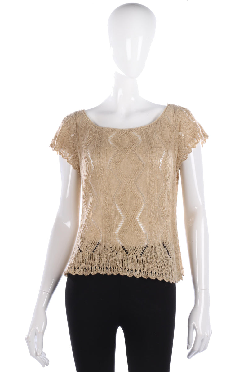 Ralph Lauren Knitted Linen Short Sleeved Summer Top Size M - Ava & Iva