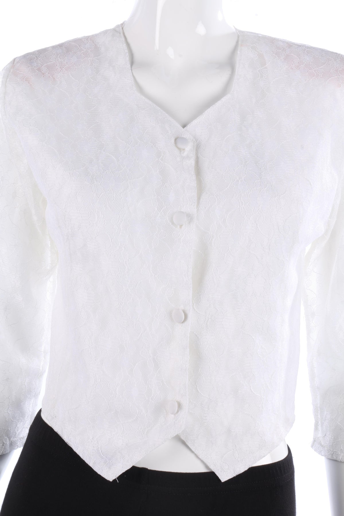 Vintage white lace button down top size M - Ava & Iva