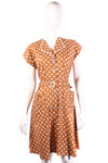 Brown and cream polkadot summer dress