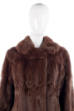Vintage Rabbit Fur Coat Mid Brown Size L - Ava & Iva