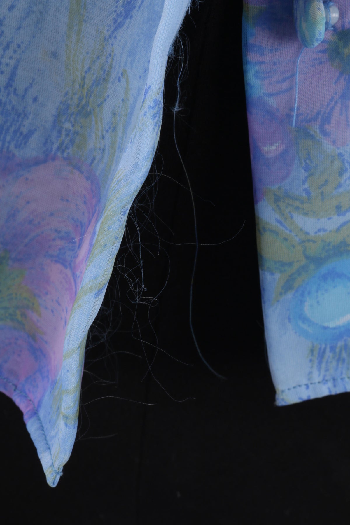 Lovely vintage blue floral blouse with a tie neck - Ava & Iva