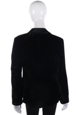 Yen Classic Black Velvet Jacket with Ribbon Egding Single Breasted Size 14 - Ava & Iva