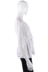 DKNY Jacket White Linen with Tie Waist Size 8 (M) - Ava & Iva