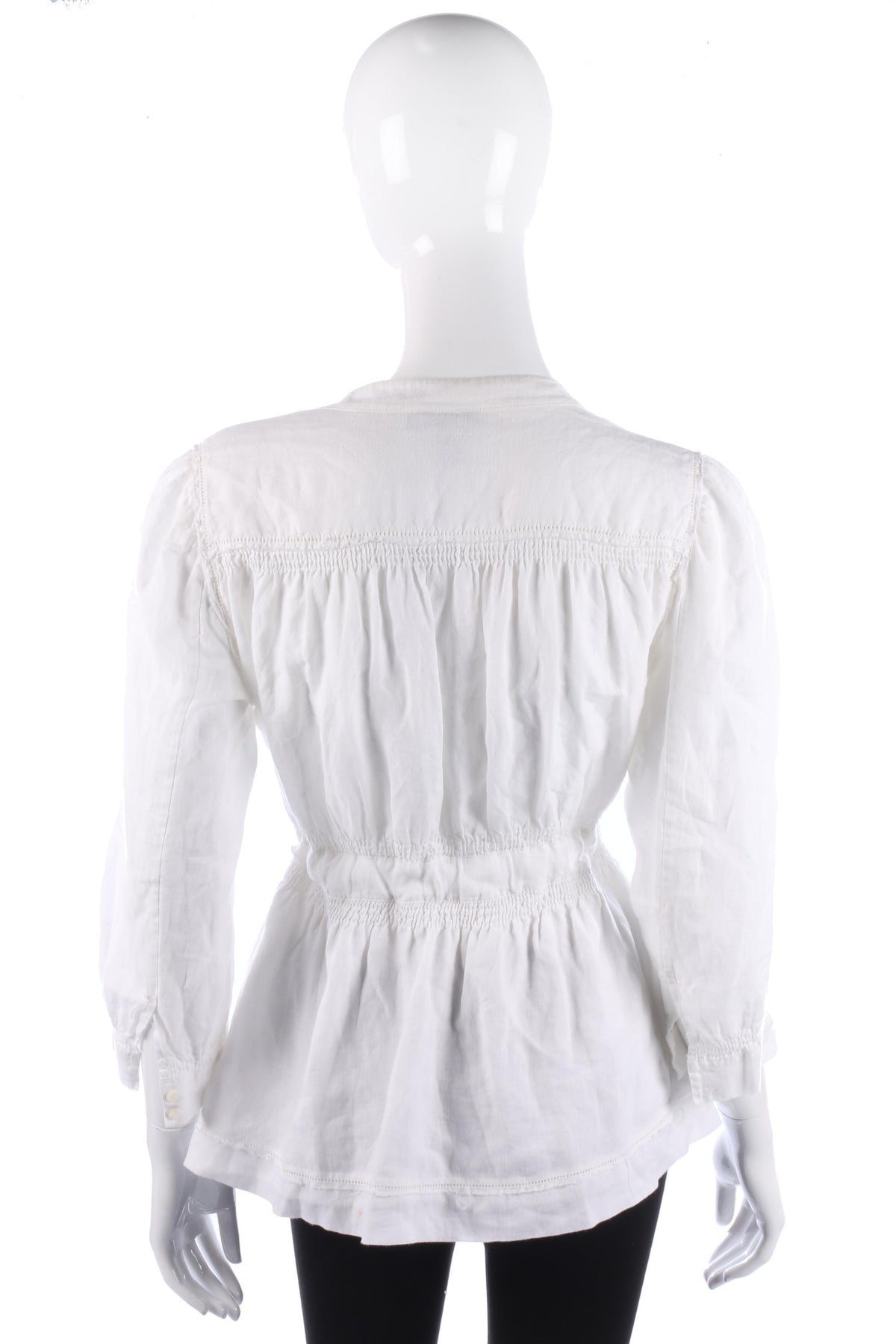 DKNY Jacket White Linen with Tie Waist Size 8 (M) - Ava & Iva
