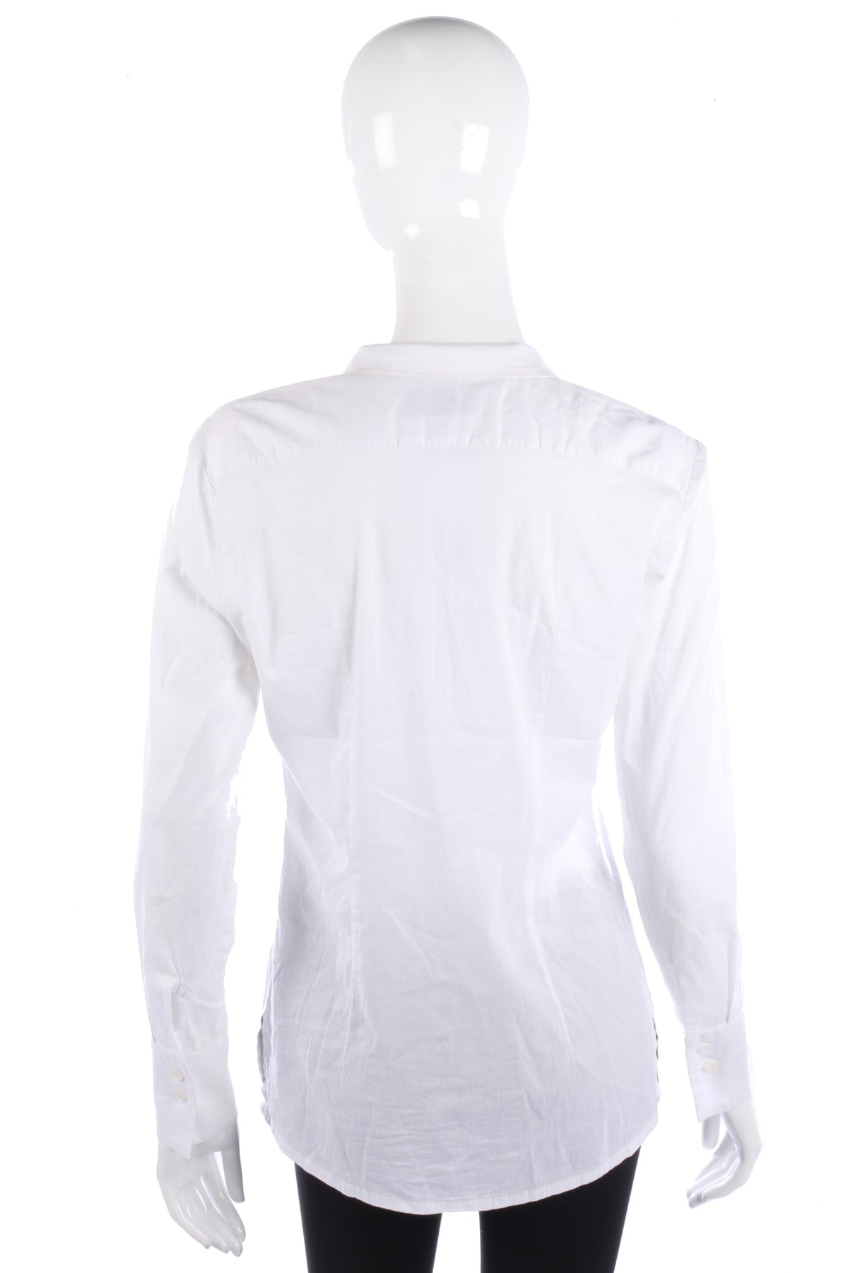 Schneiders white cotton blouse with ruffle details size M - Ava & Iva