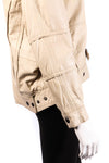 Taube cream leather jacket detail