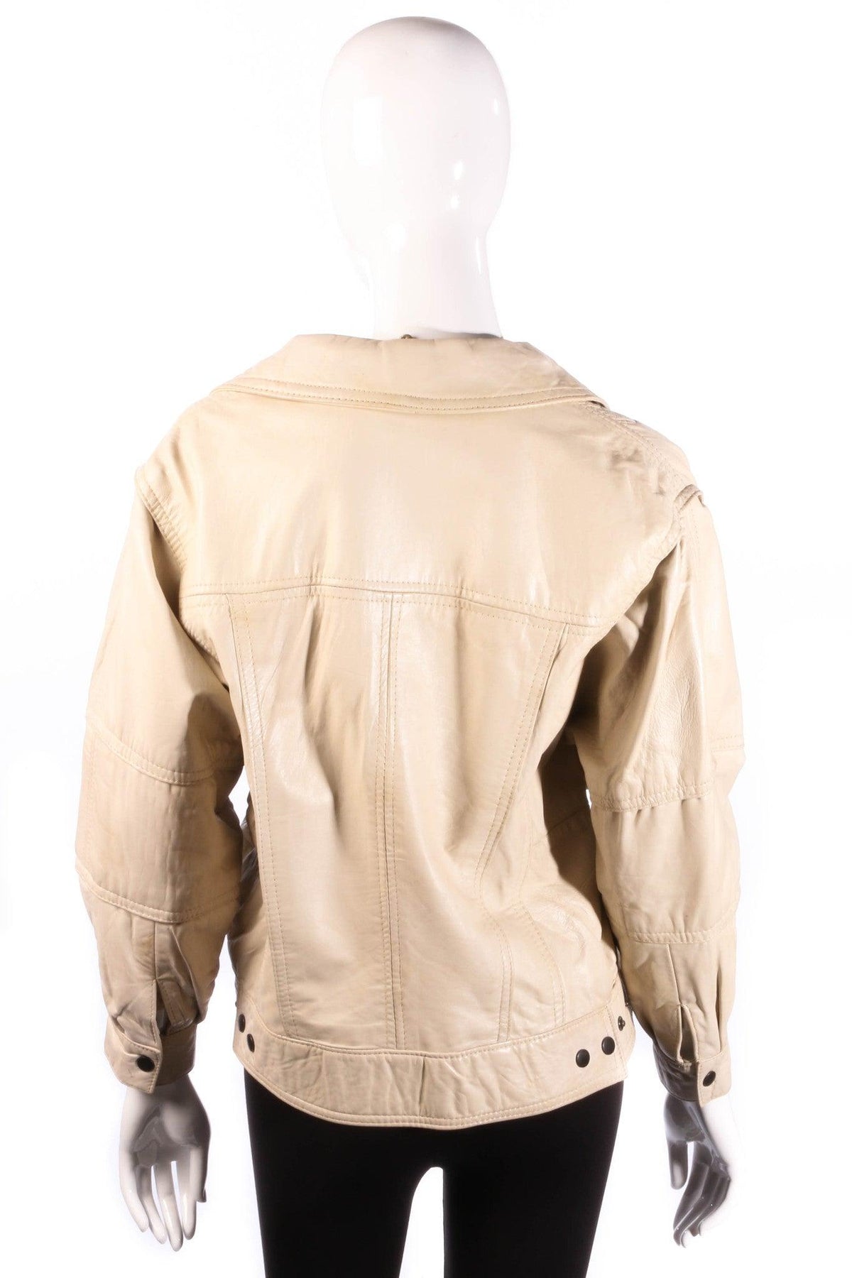 Taube cream leather jacket back