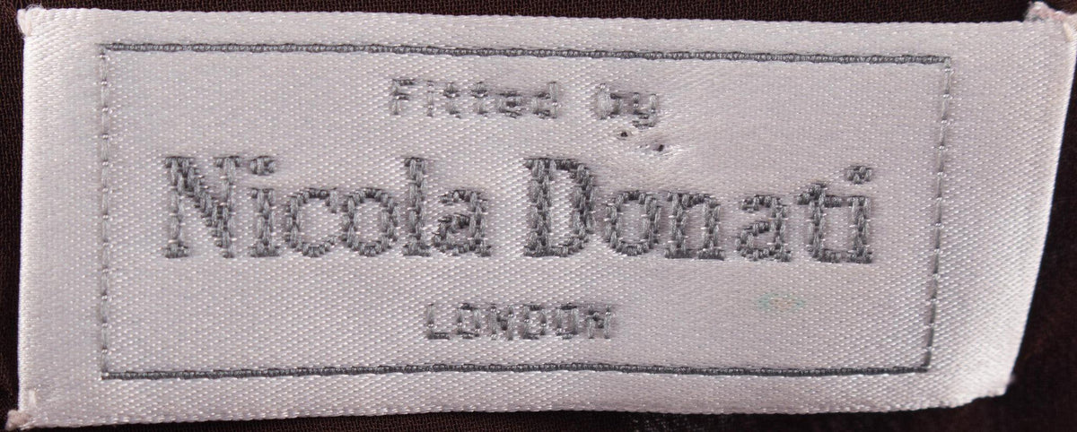 Nicola Donati Dress Silk Brown Patterned Stunning Deign UK10 - Ava & Iva