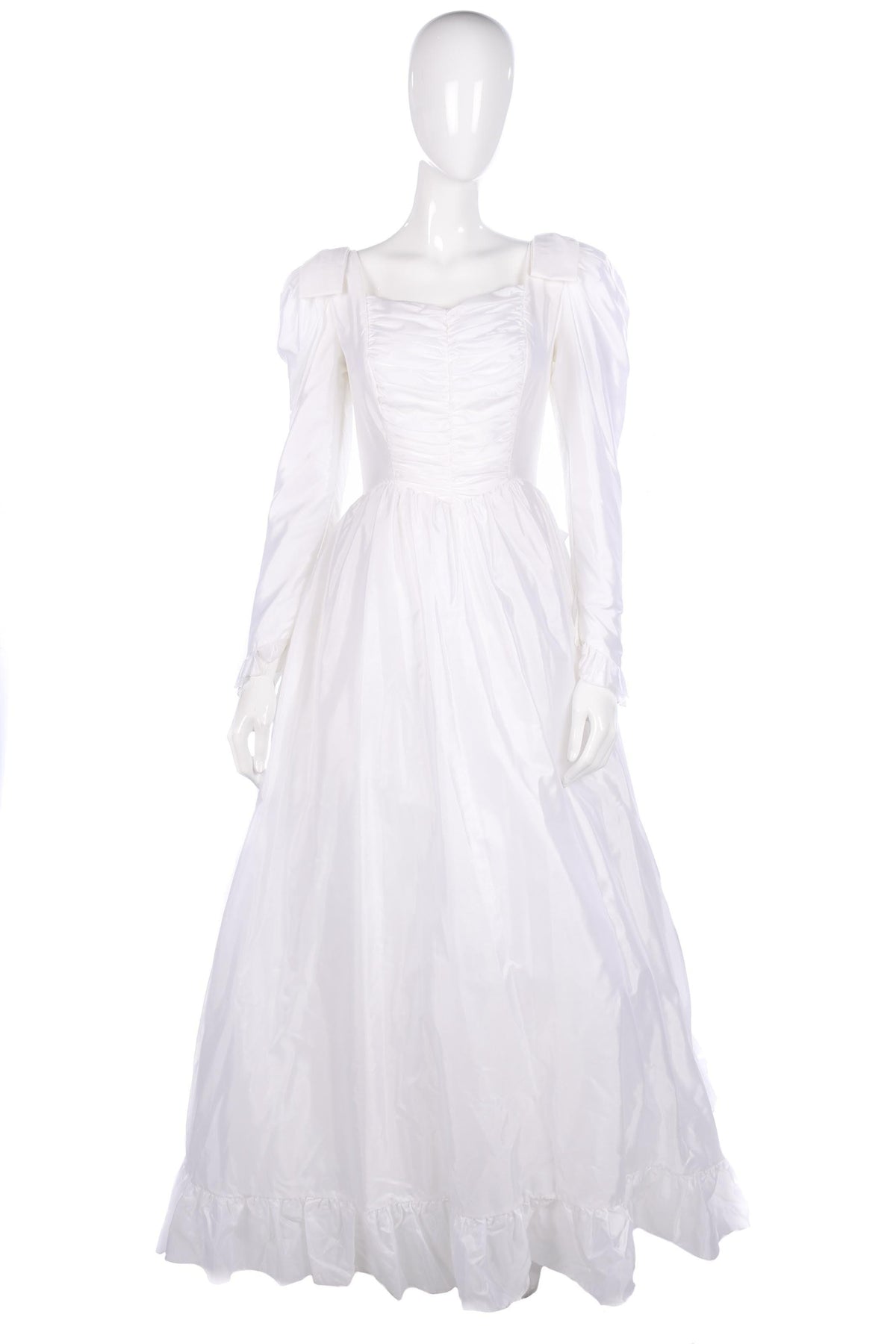 Ronald Joyce white wedding dress with ruffle train - Ava & Iva