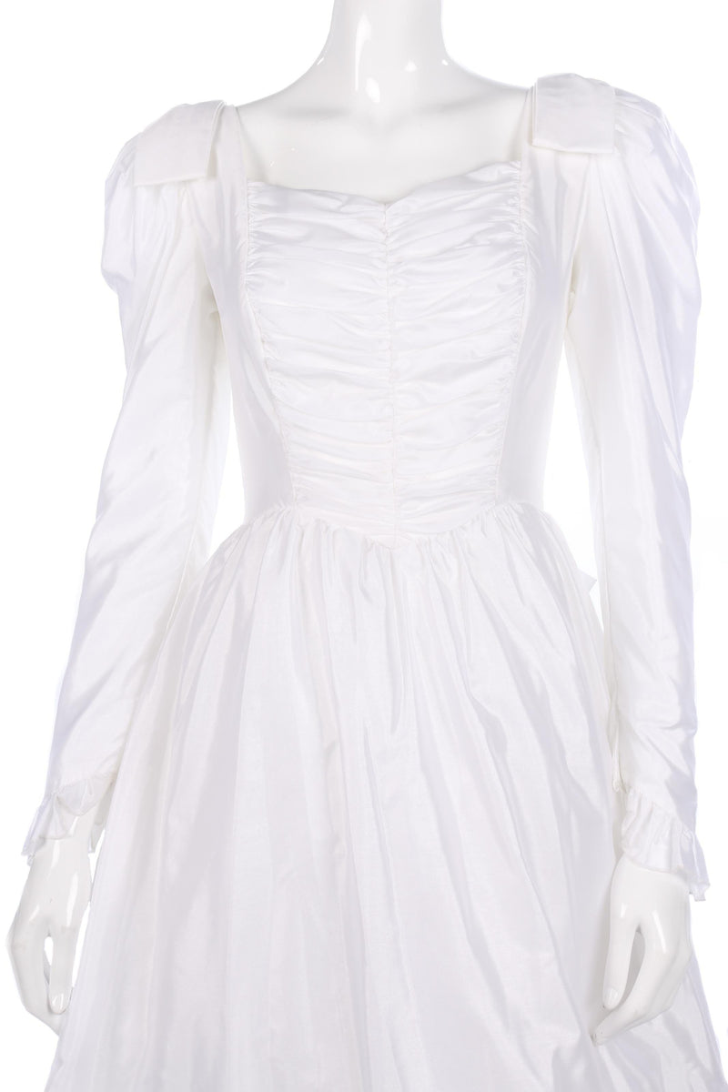 Ronald Joyce white wedding dress with ruffle train - Ava & Iva