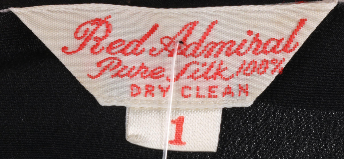 Red Admiral Black 100% Silk Blouse Size S - Ava & Iva