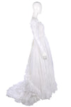 Ronald Joyce white wedding dress with ruffle train - Ava & Iva