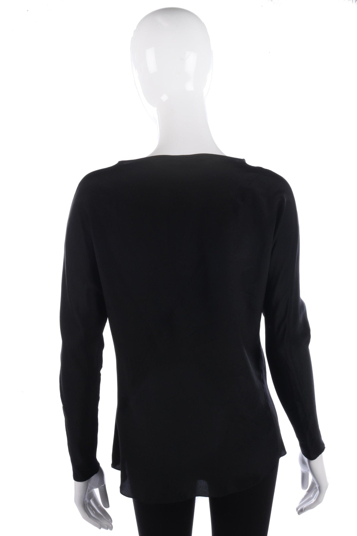 Red Admiral Black 100% Silk Blouse Size S - Ava & Iva