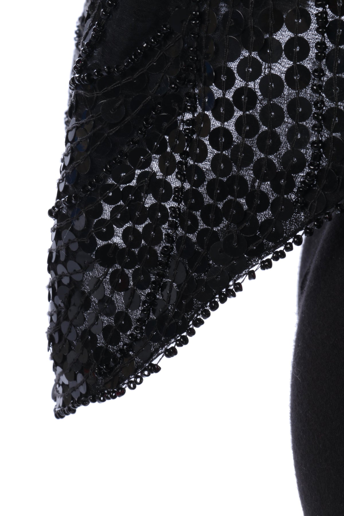 Vintage Silk Sequinned Butterfly Top Black Size M - Ava & Iva