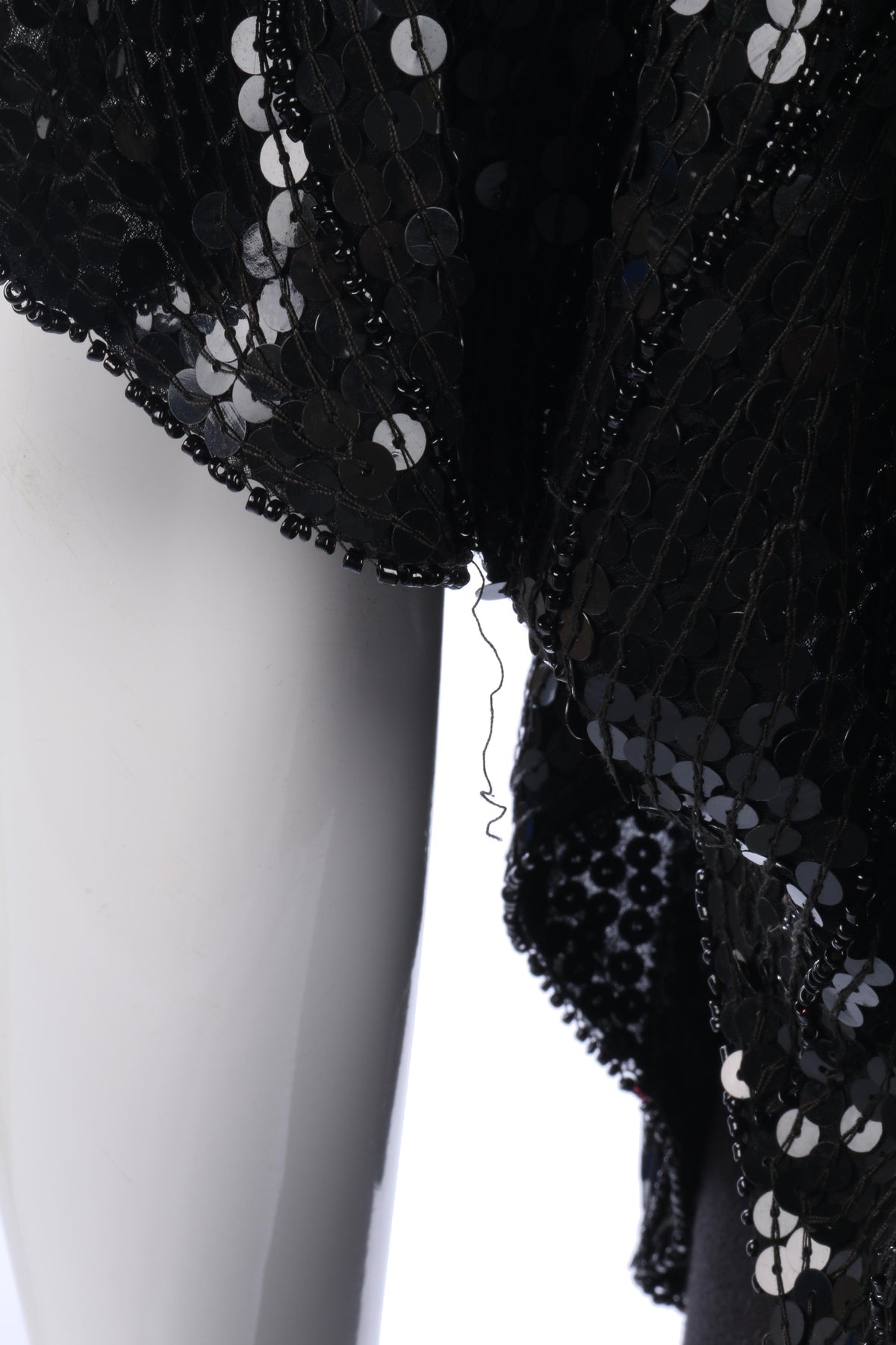 Vintage Silk Sequinned Butterfly Top Black Size M - Ava & Iva